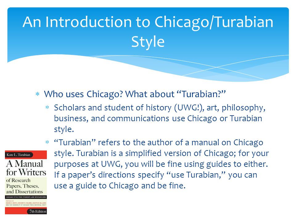 Chicago turabian style deals